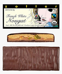 Milk chocolate and French nougat, handmade (70 g) - Bio