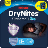 Huggies DryNites Nighttime Bedwetting Diapers, Boys 13-Approx 17 Years (48-60kg), 33 Count (3x11), Jumbo Monthly Pack, XL Briefs