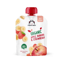 Mama Bear, organic puree different fruits, set 6 x 90 grams Mother and Child Naty Shop