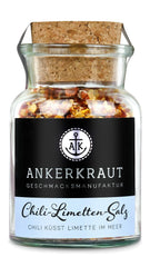 Ankerkraut Chili-Lime-Salz, 70g in cork glass, Speise-Salz Mischung für Steak Fisch Salad Asia Gerichte, Allrounder mit Gesmack und Qualität