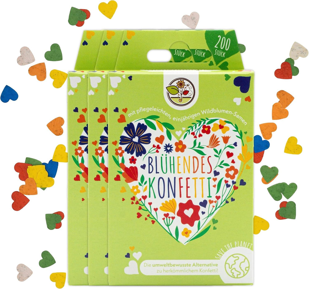 Blühendes Saatgut Konfetti Für Bunte Wildblumen - Farbenfrohes Blumenkonfetti Aus 100% Biologisch Abbaubarem Samenpapier (Ca. 600X Stück)