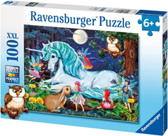 Ravensburger puzzle for children - 10793 In the enchanted forest - Unicorn puzzle for children 6 years and older, with 100 pieces in XXL format Puzzle Naty Shop