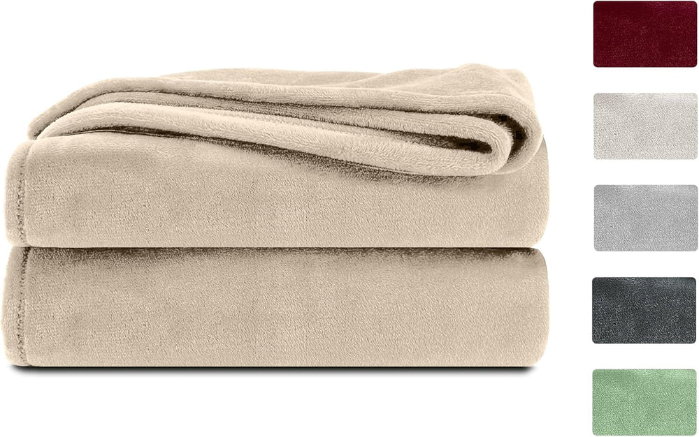 Komfortec fluffy blanket, comfortable blanket, fleece blanket, Oeko-Tex certified, super soft, 150X200 Cm, 260 G/M², beige Beds and Blankets Besuche den Komfortec-Store Beige 150 X 200 Cm