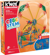 MINT-Forschung Getriebe-Baukastenset, K'NEX Bildung, Basic Fun, 79318, Lernset mit 3 funktionenden Designs, Technik für Kinder, Konstruktionsspielzeug für Jungen und Mädchen From 8 Jahren