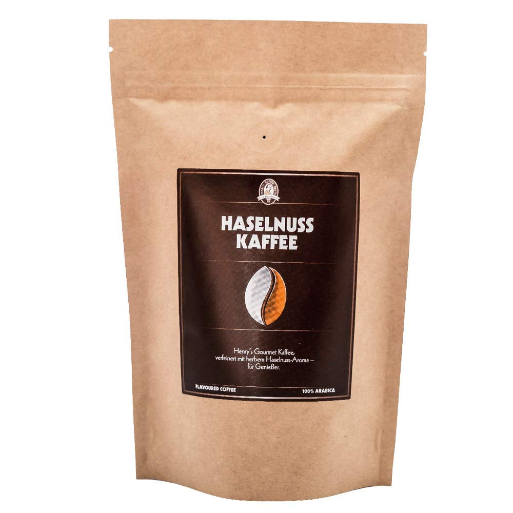 Cafea cu alune de pădure Henry's 500g - Cafea gourmet rafinată cu cele mai fine arome - prăjită artizanal - boabe de cafea premium