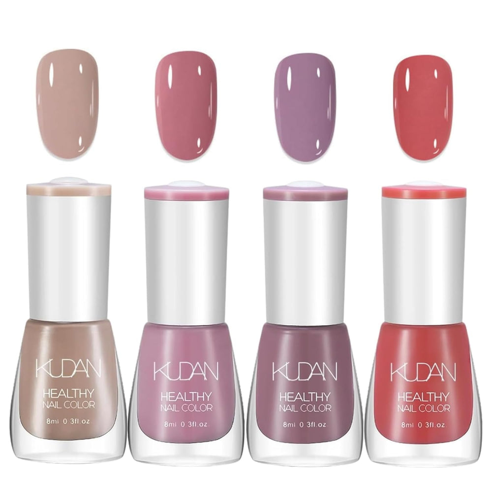 4 Piece Nail Polish Set - Quick Dry Long Lasting Water Based Nail Polish - DIY Nail Design Nail Polish (Nude Normal Style 4 Piece Set)