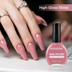 JODSONE Forest Pink Nail Polish 16.5ml, Large Volume, Light Pink Quick Dry Nail Polish, Long Lasting Color and Quick Dry, DIY Nail Art, Home Manicure, Gift for Women