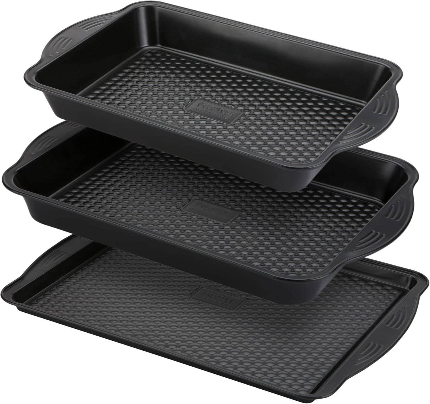 Prestige 48227 Aerolift Muffin Zinn, Carbon Steel, Schwarz Matrite si tavi pentru copt Naty Shop 3 Teilig Bachblech Set
