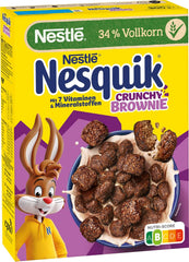 Nestlé NESQUIK Crunchy Brownie, Crunchy Breakfast Cereal with Chocolate Chips and an Innovative Shape for Extra Crunchy, Pack of 7 (7 x 300g)