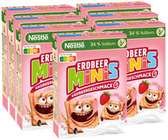 Nestlé Strawberry Minis, Strawberry Flavored Whole Cereal, Pack of 7 (7x375g)