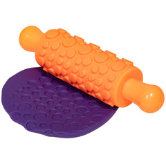 Mal- und Ton-Texturwalzen - 4er-Set - structured Knetrollen für Kinder - Vielseitige Muster zum Basteln und Dekorieren