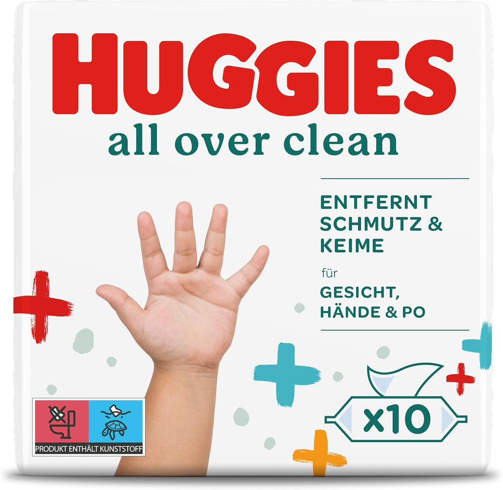 Huggies Baby Wet Wipes General Clean Full Body Discreet Fresh 10 x 56 Wipes Monthly Box
