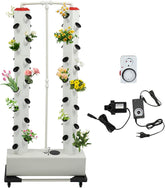 56 Capsules Hydroponic Grow System - Vertical Hydroponic Tower with 30L Water Tank, Garden Hydroponic Grow System, Herb Fruit Vegetable Aeroponic Grow Kit