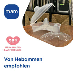 MAM Stillhütchen Größe S (Ø 17 Mm) Im 2Er-Set, Extra Weiche Brusthütchen Zum Schutz Beim Stillen, Brustwarzenschutz Für Maximalen Hautkontakt Zwischen Mutter Und Kind Accessories Food and Breastfeeding Bebe Naty Shop