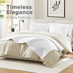 Comfort Spaces Kienna Quilt Set, cusături duble de lux, pătură de vară, ușoară, moale, lenjerie de pat pe tot parcursul anului, față de pernă asortată, albă, pătură pentru paturi King Size (264.2 X 228.6 Cm), Plapumi si pilote Naty Shop