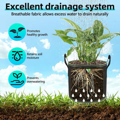 5 x 12L Tomato Pots, Non-Woven Planting Bags with Handles, Thickened and Ventilated Garden Pots, Reusable Planting Bags for Potatoes, Tomatoes, Vegetables, Flowers and Strawberries