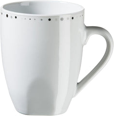 Mäser, seria Fadilla, set de veselă combinat cu 42 de piese, set de veselă din porțelan pentru 6 persoane, alb, negru, gri