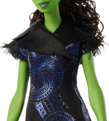 Păpușa de modă Elphaba cântătoare Mattel Wicked: for Good de Universal Pictures, cu ținută detașabilă, inspirată din film, cântă „for Good” în engleză, JFM09