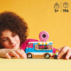 LEGO City Donut Truck - Camion de mâncare de jucărie cu 2 minifigurine de poliție - Jucărie de construcție pentru băieți și fete cu vârsta peste 5 ani - Idee de cadou pentru ziua de naștere și sărbători 60452 Seturi de constructie Besuche den LEGO-Store