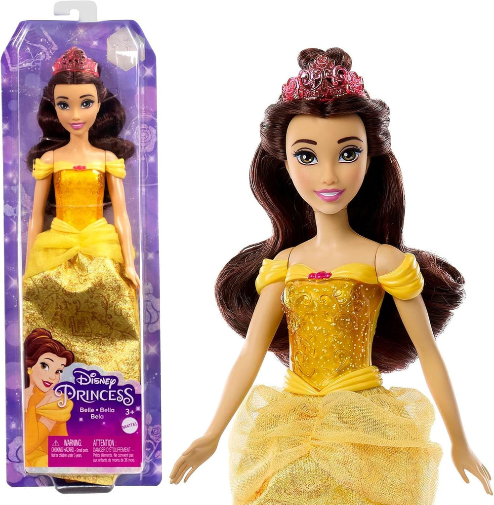 Mattel Disney Princess Toy Movable Belle Fashion Doll with Sparkling Clothes and Accessories Disney Movie Inspired Gift for Kids HLW11 Naty Shop Dolls Default Title