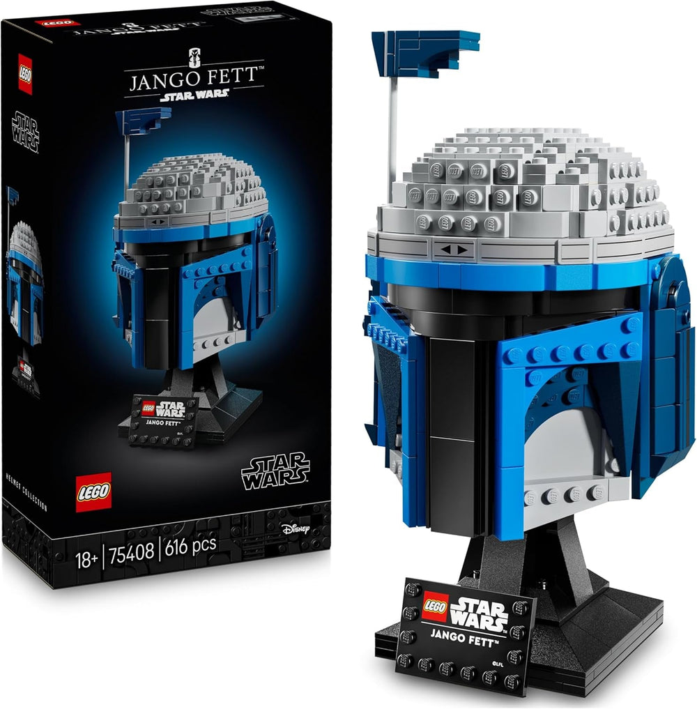 LEGO Star Wars 75408 Jango Fett Helmet - Mandalorian Building Set for Adults - Model with Stand, Nameplate and Adjustable Antenna - Gift for Attack of the Clones Fans Building Sets Besuche den LEGO-Store Default Title