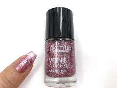 Glam'Up Paris, ultra-glossy, long-lasting, fast-drying nail polish, no. 129, pink glitter