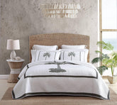 Tommy Bahama Palm Island Collection | Comforter - 100% cotton, reversible, soft and breathable, pre-washed for extra softness, king size bed, gray Naty Shop Quilts and comforters Gray King