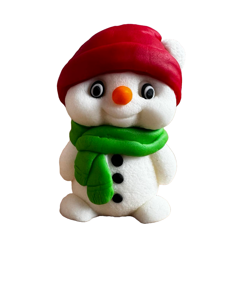 Edible sugar paste decoration, Snowman with green scarf Sugar Paste Decorations Naty Shop