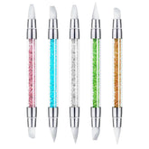 ZEOHBETY Nagelkunst-Skulpturstift, 5 Stück Doppelspitzen-Silikon-Nagelwerkzeuge Für Harz, Silikonpinsel, Acrylstift, Nagelkunst-Pinsel, Nagelfolienschnitzen, Zeichnen, Effekt, Formen, Zeichnen