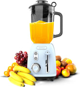 Cecotec Standmixer Retro Power Black Titanium Retroblue, 1200 W Maximale Leistung, 1.5 L Glasbehälter, Einstellbare Geschwindigkeit, 4 Klingen Mit Schwarzem Titanbeschichtung, 100% Kupfermotor. Kitchen Naty Shop