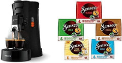 Senseo Select ECO CSA240/20 Kaffeepadmaschine (schwarz/gesprenkelt) + Senseo Pads, Probierbox mit 5 Sorten, 74 Kaffeepads