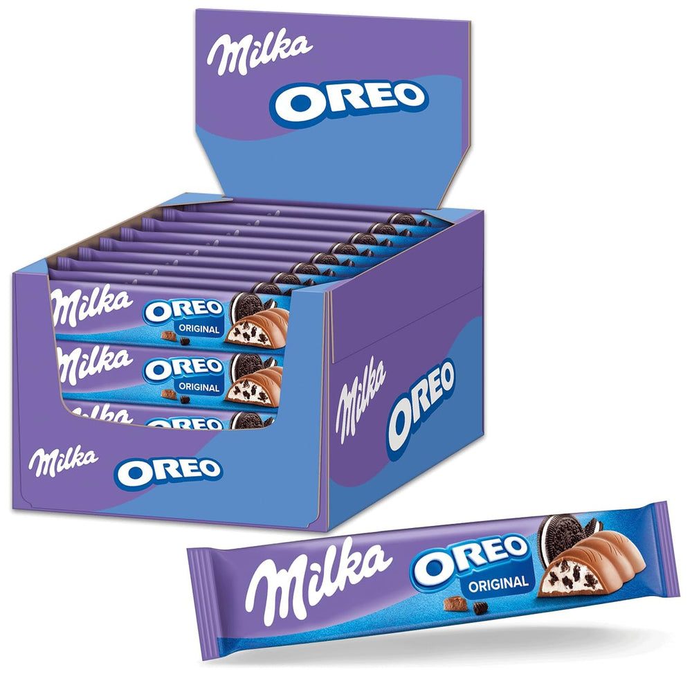 Milka Chocolate Bars – Alpine milk chocolate with pieces of cocoa biscuits and fine milk cream filling – 36 x 37g