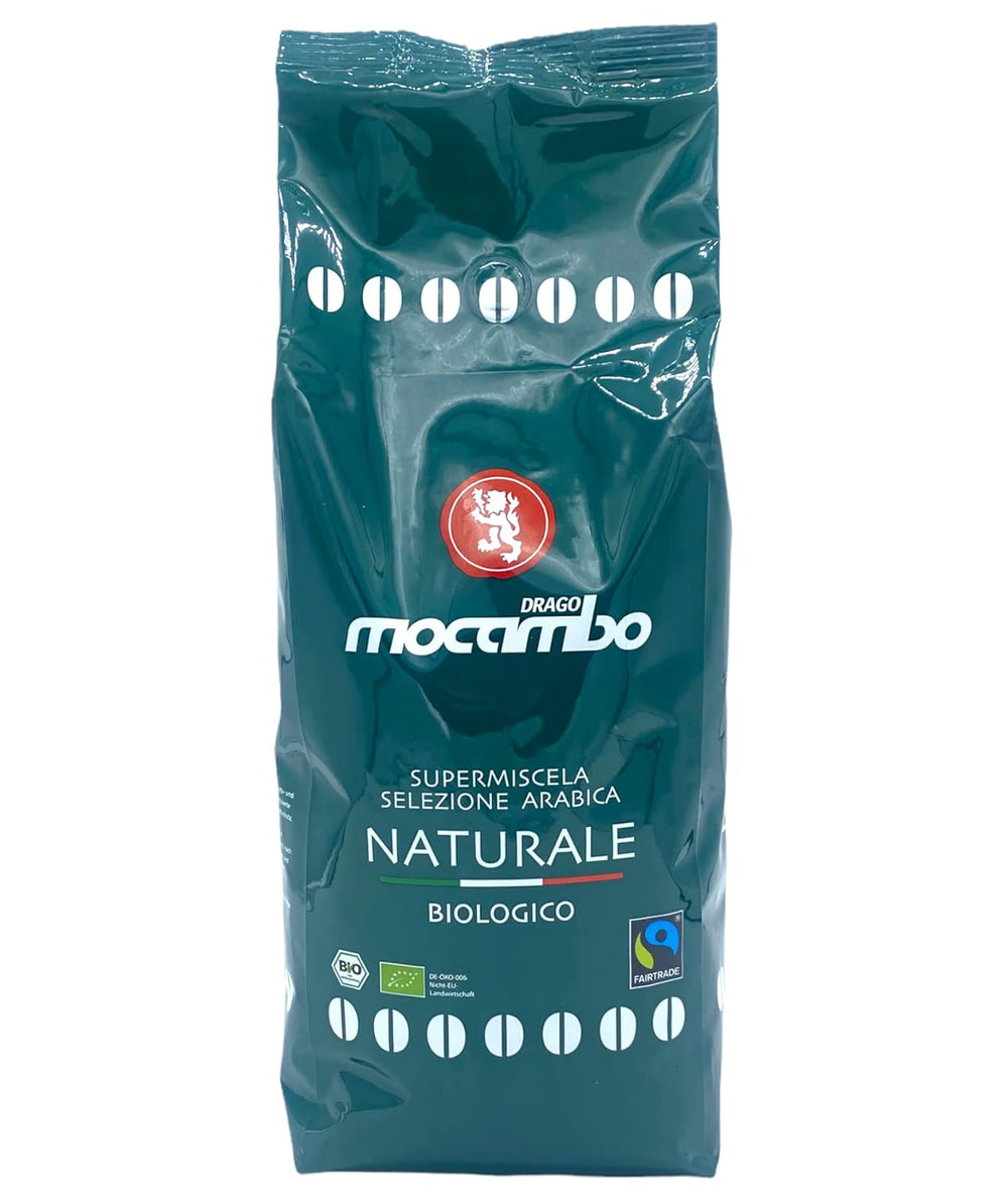 Mocambo Naturale Biologico Fairtrade Verde Inchis 1000g | 70% Arabica, 30% Robusta | Cafea picant și cu nuci | DE-ÖKO-006