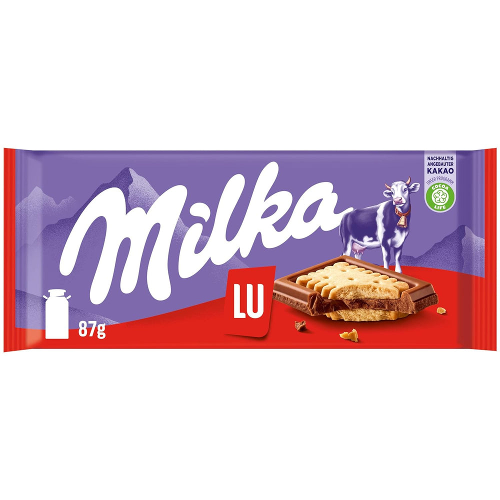 Milka LU – Alpine milk chocolate with crunchy LU biscuits – 87g