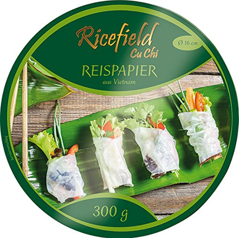 Hârtie de orez Ricefield, rotundă 16 cm, (85-95 bucăți/kg), 4 pachete (4 pachete x 300 g)