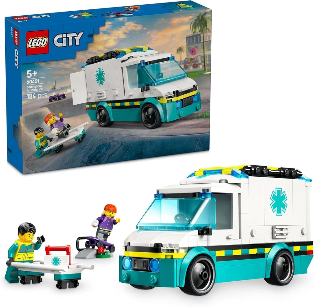 LEGO City Ambulance - toy with 2 minifigures (skateboarder and driver) - educational toy for boys and girls from 5 years - birthday and holiday gift ideas 60451 Building sets Besuche den LEGO-Store Default title