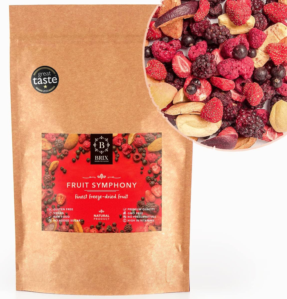 BRIX fructe liofilizate | Amestec natural de fructe uscate 115g | Premiul Great Taste pentru fructe uscate | Fără OMG, fără gluten, vegan, vitamine reținute Produse deshidratate Naty Shop Titlu implicit