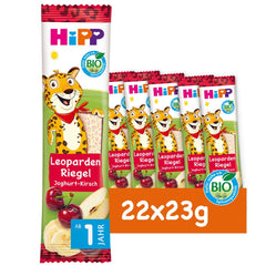 HiPP Leopard bars with yogurt and cherries in banana (22 x 23g), from 1 year, sweetened only with fruit, of the best organic quality