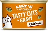 Hrană umedă naturală Lily's Kitchen pentru pisici adulte, la conservă, bucăți gustoase în sos cu pui, rețetă fără cereale (24 tăvi x 85 g)