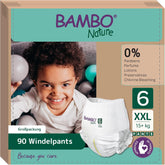 Bambo Nature Baby Diapers, Size 6 (15+ kg) - Monthly Box of 90 | Infant diapers with improved leakage protection | Maximum comfort and freedom for active children | Dermatologically tested diapers