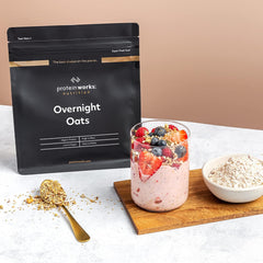 Overnight Oatmeal with Protein | Dark chocolate and raspberry | High protein breakfast | Low Sugar Snack | Low GI Oatmeal | 500g