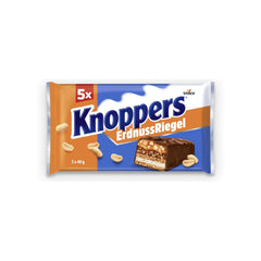 Knoppers Peanut Bar – 1 x 200g (5 bars) – Milk chocolate bar with peanut cream, chopped salted peanuts, caramel and milk chocolate