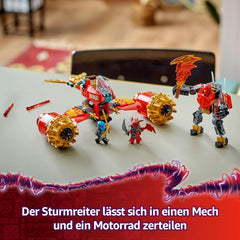 LEGO NINJAGO Kais Sturmreiter-Mech - Fliegendes Motorrad Spielzeug mit 3 Minifiguren - Mech mit beweglichem Kopf, Armen und Legen - Bauspielzeug - Geschenk für Jungen & Mädchen ab 7 Jahren 71830