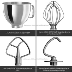 KitchenAid Artisan 5KSM125EER bowl mixer, 300W, 4.8L Naty Shop