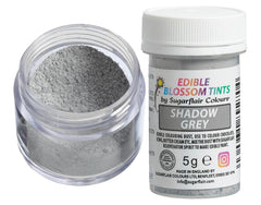 Pudră de colorant alimentar Sugarflair Blossom Tint Dust, gri închis - Pudră de colorant alimentar pentru decoruri de tort, pastă de zahăr, fondant, glazură, ciocolată, cremă de unt, macarons și multe altele - 5G