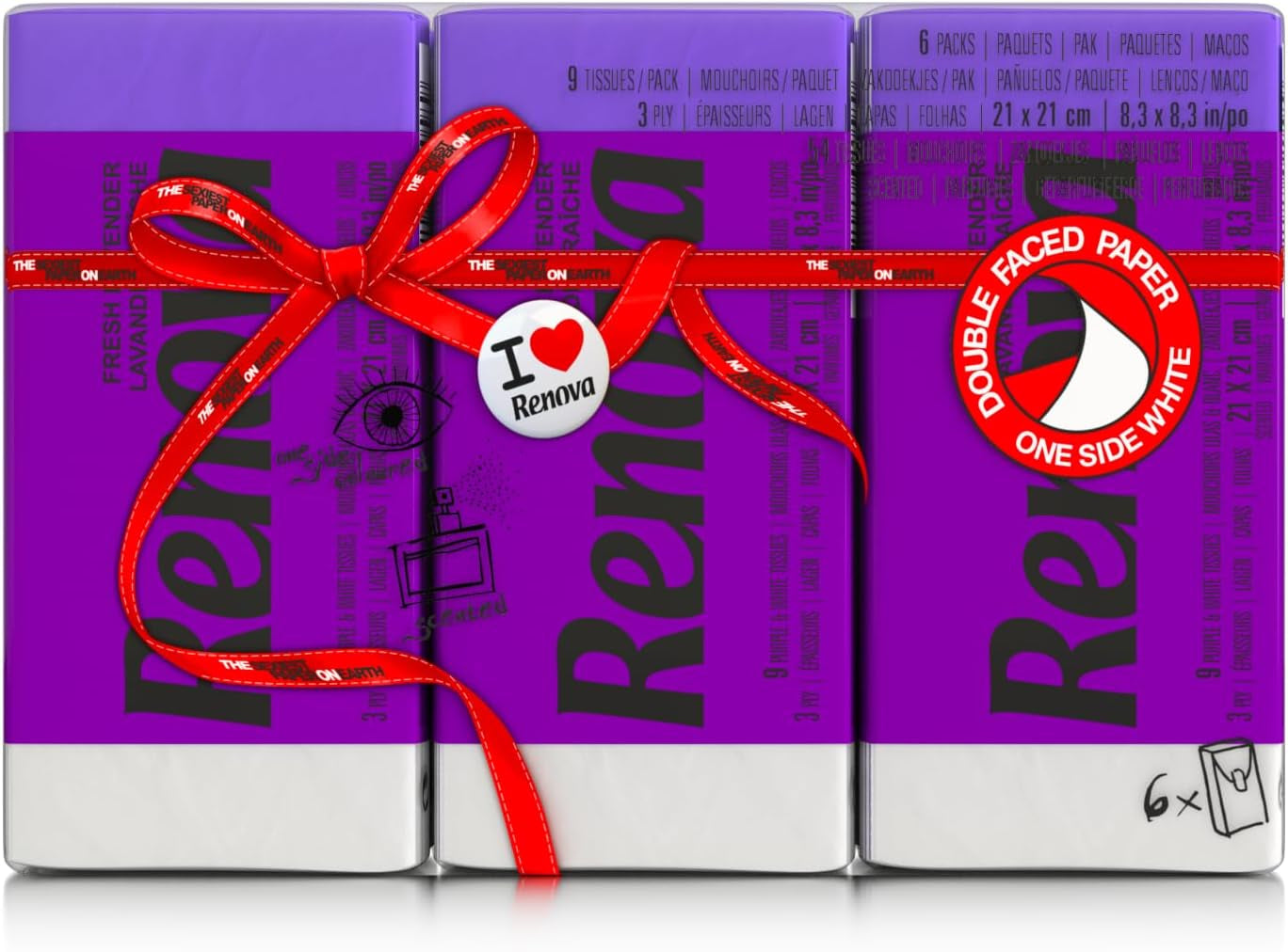 servetele Renova Red Label Purple Scent Lavender - 6 pachete, 54 bucăți