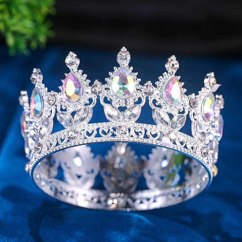 Silver metal crown with stones