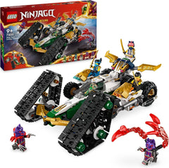 LEGO NINJAGO Ninja Team Combi Caterpillar 4 in 1 Set with Glider, Racing Car and 2 Motorcycles and 6 Minifigures Gift for Boys and Girls Ninja Toy 71820 Building Sets Besuche den LEGO-Store Default Title