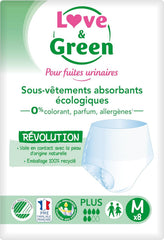 Adult hypoallergenic and eco-friendly absorbent underwear, size M, 8 pieces