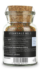 Ankerkraut Steaksalz No. 1, das perfekte Finisher- und Steakhouse-Salz, 80g in Korkenglas